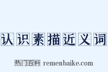 认识素描近义词是什么意思的图片